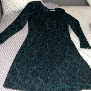 Womens loft 4 petite green and black chic dress